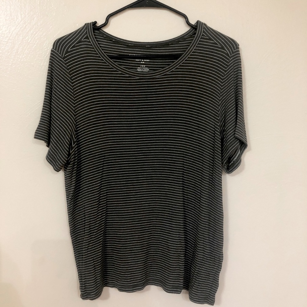 American Eagle soft and sexy ribbed striped tee